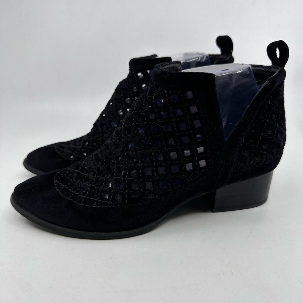 Jeffrey Campbell Taggart Booties Lasercut Leather WMNS US 7.5 Black Boots Heels - Picture 5 of 8